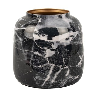 Juoda-balta geležinė žvakidė PT LIVING Marble, aukštis 12,5 cm
