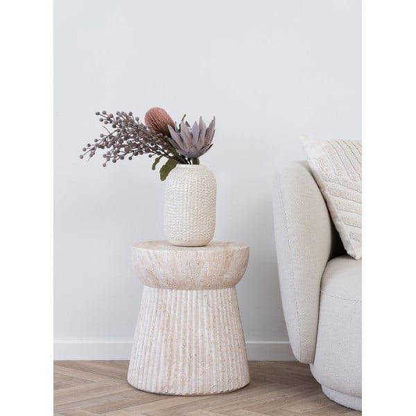 Iš akmens apvalios formos sodo šoninis staliukas ø 37 cm Bonn – House Nordic-image-1