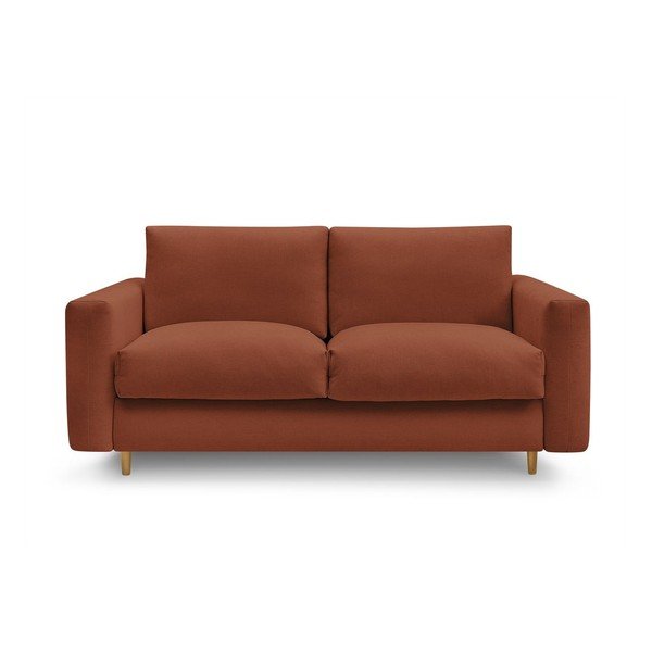 Oranžinės spalvos sofa miegojimui/sulankstoma 200 cm Cocoone – Bobochic Paris