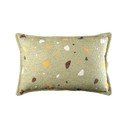 Žalios spalvos iš boucle/iš šenilinio audinio vaikiška sofos pagalvėlė Terrazzo Bolster – Wigiwama