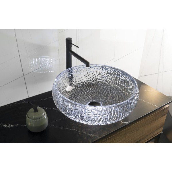 Iš stiklo apvalios formos praustuvas juodos spalvos ø 42 cm Gaviota – Sapho-image-1