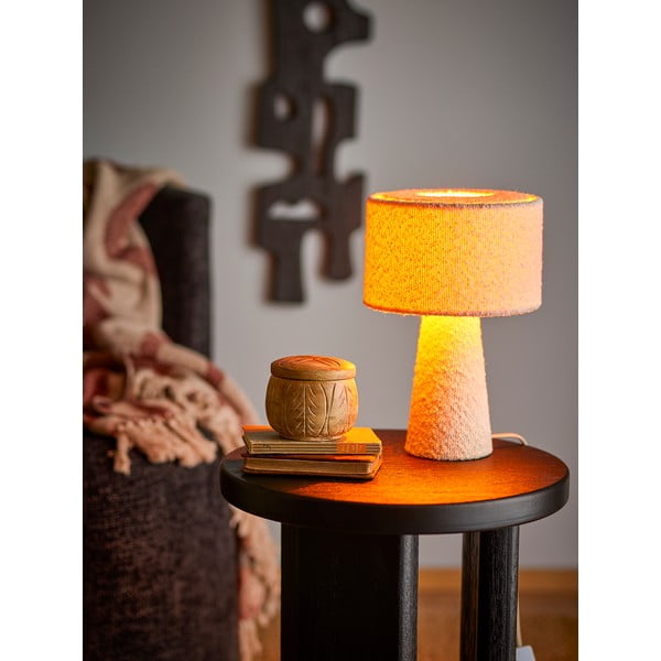 Baltos spalvos stalinis šviestuvas (aukštis 30 cm) su tekstiliniu gaubtu Emmie – Bloomingville-image-1