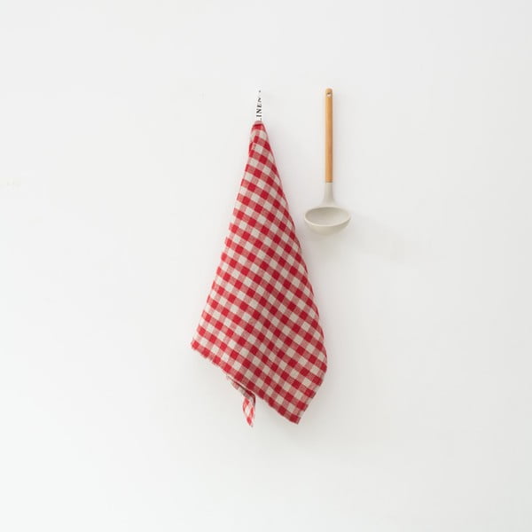 Iš lino virtuvės rankšluostis 45x65 cm Red Gingham – Linen Tales