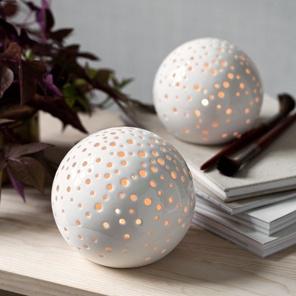 Balto kaulinio porceliano kalėdinė žvakidė Kähler Design Nobili, ⌀ 12 cm-image-1