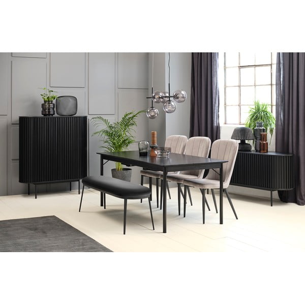 Spintelė juodos spalvos iš ąžuolo 125x110 cm Siena – Unique Furniture-image-3