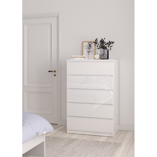 Baltos spalvos šoninė spintelė 77x121x50 cm Naia – Tvilum-image-1