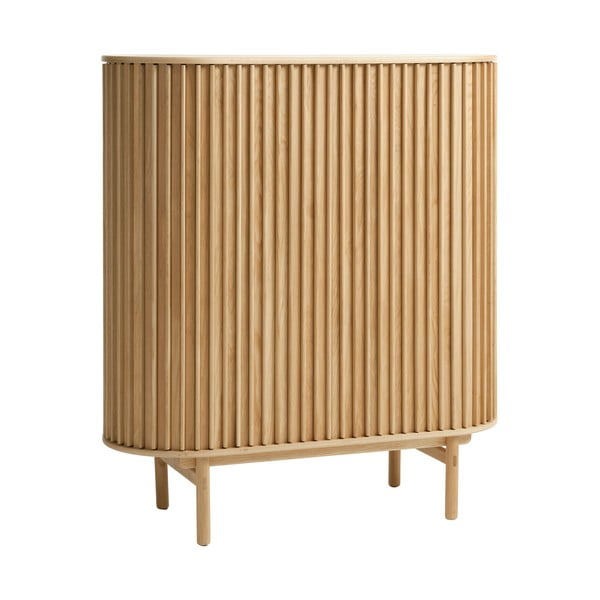 Natūralios spalvos ąžuolo apdailos spintelė 110x125 cm Carno - Unique Furniture-image-2