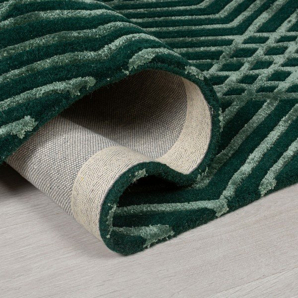 Žalios spalvos vilnonis kilimas Flair Rugs Diamonds, 160 x 230 cm-image-1