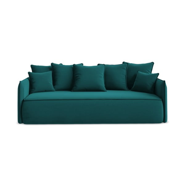 Turkio spalvos iš velveto sulankstoma/su sandėliavimo vieta sofa 225 cm Hula – Makamii