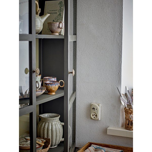Pilkos spalvos iš kėnio masyvo pakabinama vitrina 85x100x25 cm Tone – Bloomingville-image-2