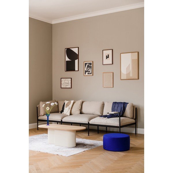 Smėlio spalvos kavos staliukas su ąžuolo dekoro stalviršiu 50x115 cm Looi – noo.ma-image-4