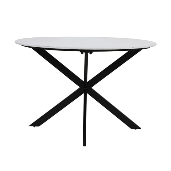 Apvalios formos valgomojo stalas juodos ir baltos spalvos su marmuro dekoro stalviršiu ø 120 cm Tomochi – Light & Living