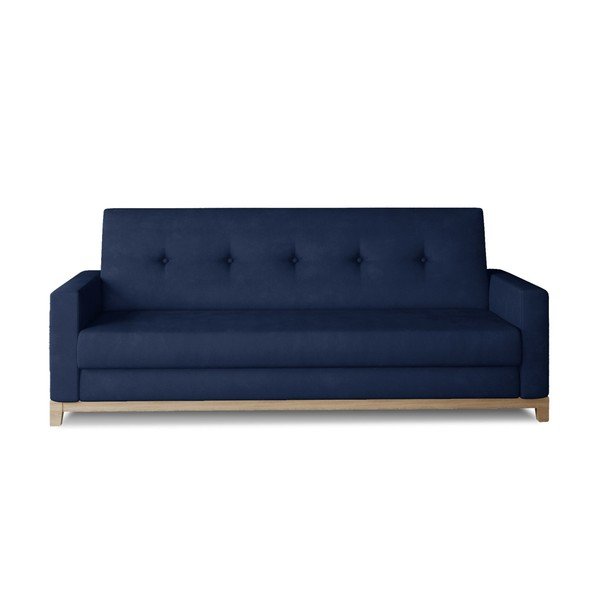 Tamsiai mėlynos spalvos iš velveto sulankstoma/su sandėliavimo vieta sofa 216 cm Selene – ELTAP