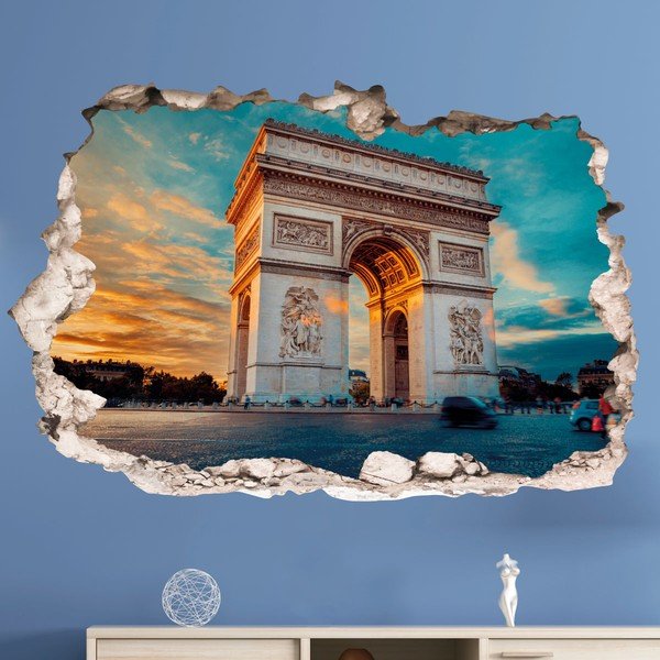 3D sienos lipdukas Ambiance Arc de Triumfo arka Paryžiuje-image-1