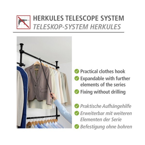 Iš metalo/iš plastiko kabliukas drabužiams pakabinti ​ Herkules – Wenko-image-3