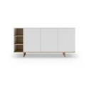 Žema šoninė spintelė baltos spalvos iš ąžuolo 170x80 cm Cequoia – Marckeric