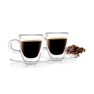 2 kavos puodelių su dviguba sienele rinkinys Vialli Design Amo Espresso, 50 ml