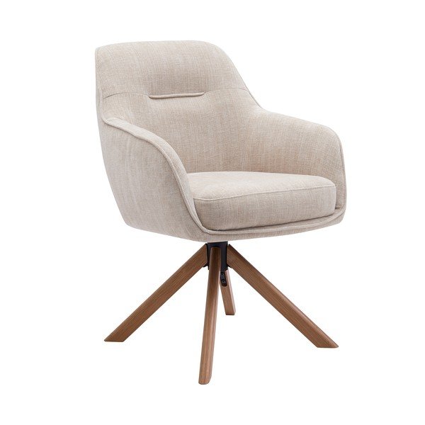 Kreminės spalvos iš audinio valgomojo kėdžių komplektas 2 vnt. Avola – Unique Furniture