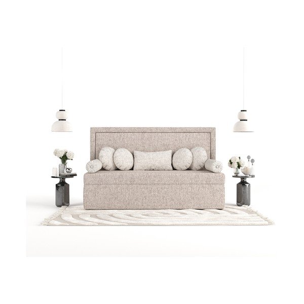 Viengulė lova šviesiai rudos spalvos audiniu dengta 80x200 cm Scala – Maison de Rêve-image-4