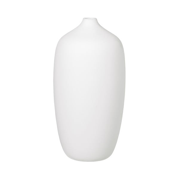 Balta keraminė vaza Blomus, 25 cm aukščio