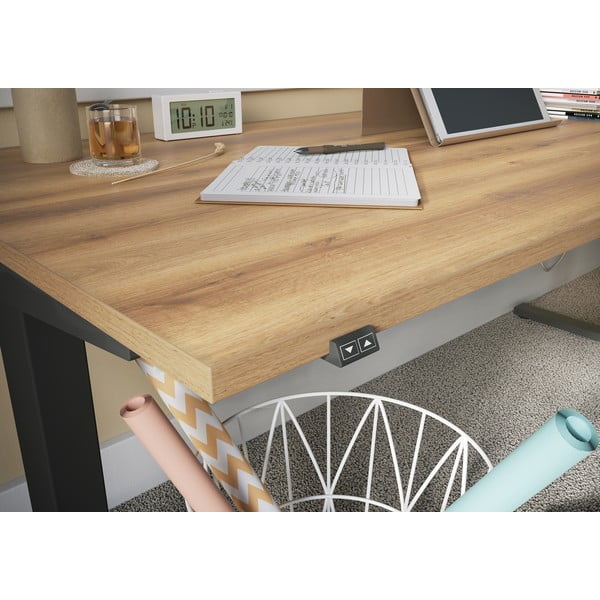 Elektra reguliuojamas aukštis rašomasis stalas su ąžuolo dekoro stalviršiu 80x180 cm Lissabon – Germania-image-3