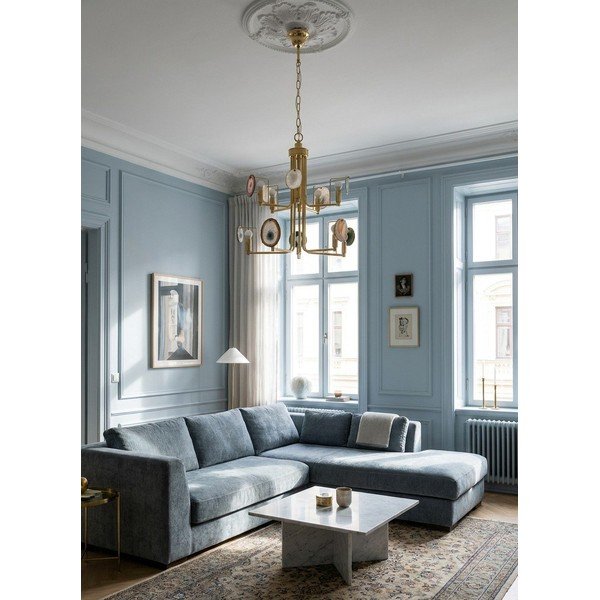 Auksinės spalvos iš metalo kabantis šviestuvas Glamour – Premier Housewares-image-2