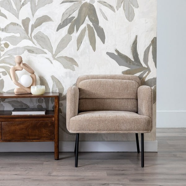 Žalios spalvos iš šenilinio audinio krėslas Bind – Ixia-image-1