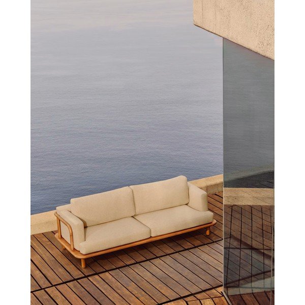 Iš tikmedžio masyvo sodo sofa smėlio spalvos/natūralios spalvos Turqueta – Kave Home-image-1