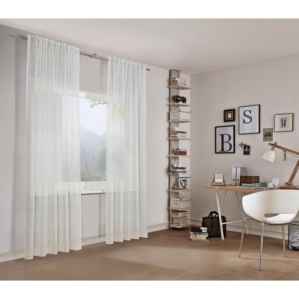 Baltos spalvos permatoma užuolaida 140x245 cm Etamine – Sehlbach-image-2