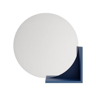 Sieninis veidrodis su tamsiai mėlyna lentyna Skandica Lucija, ø 60 cm