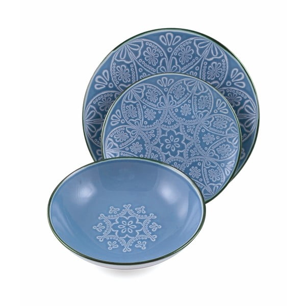 18 dalių spalvotų akmens masės indų rinkinys "Villa d'Este Baku-image-3