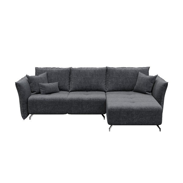 Tamsiai pilka kampinė sofa-lova Devichy Hermes-image-2