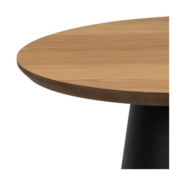Apvalios formos kavos staliukas juodos spalvos/natūralios spalvos su ąžuolo dekoro stalviršiu ø 45 cm Soli – Actona-image-4