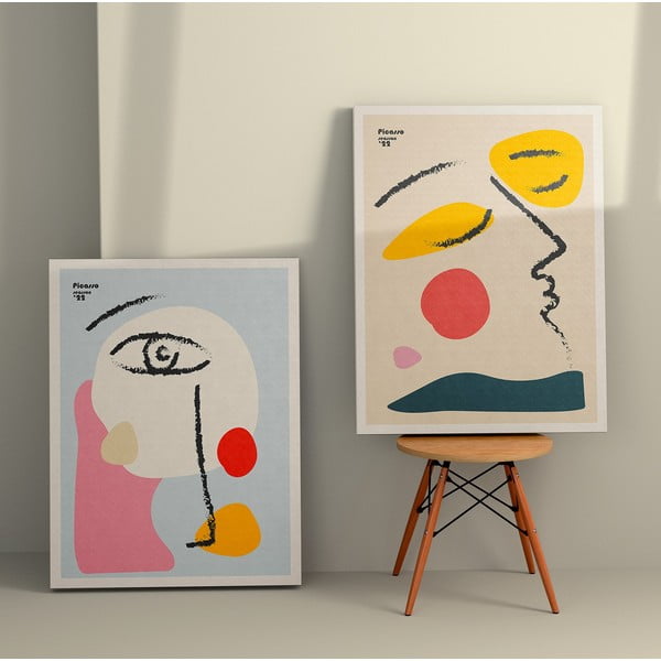 Paveikslai 2 vnt. 50x70 cm Faces – Wallity-image-1