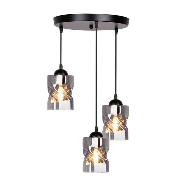 Juodas pakabinamas šviestuvas su stikliniu gaubtu Felis - Candellux Lighting-image-2