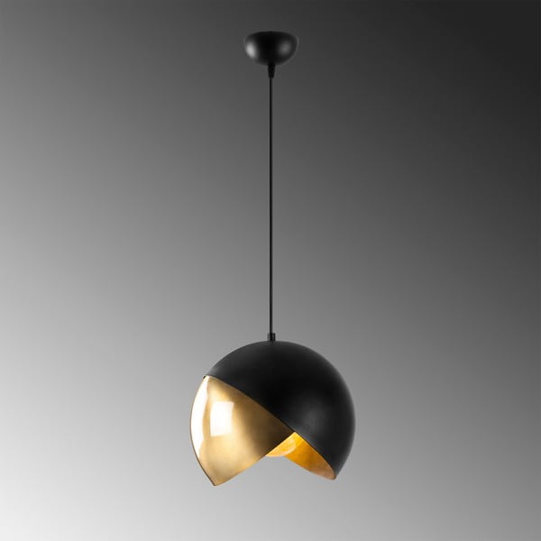 Kabantis šviestuvas juodos spalvos/bronzinės spalvos ø 30 cm su metaliniu gaubtu Pacman – Opviq lights-image-4