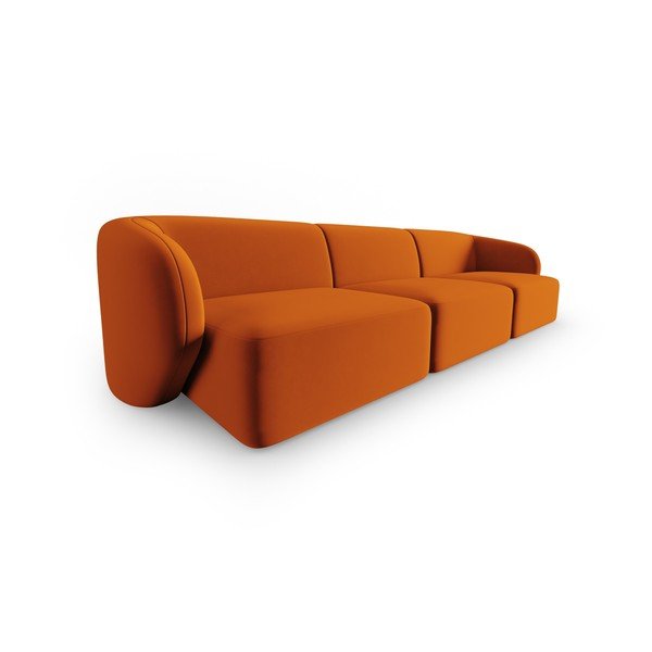 Terakotos spalvos iš velveto sofa 266 cm Paolo – Milo Casa-image-2