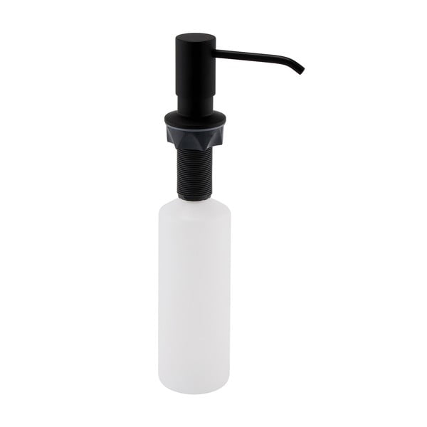 Iš plastiko įleidžiamas muilo dozatorius matinės juodos spalvos 350 ml – Sapho