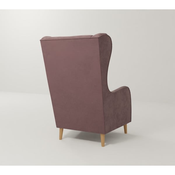 Krėslas rožinės spalvos su atlošu iš velveto Carole – Ropez-image-2