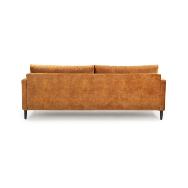 Geltonos spalvos sofa su aksominiu užvalkalu Scandic Adagio, 220 cm pločio-image-3