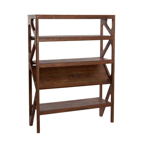 Ruda akacijos medžio masyvo knygų spinta 120x160 cm Yuki - Light & Living-image-4