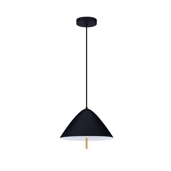 Matinės juodos spalvos iš metalo kabantis šviestuvas LED ø 40 cm su metaliniu gaubtu Oros – Nova Luce