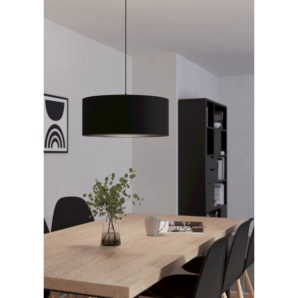 Kabantis šviestuvas juodos spalvos ø 53 cm su tekstiliniu gaubtu MASERLO 1 – EGLO-image-1