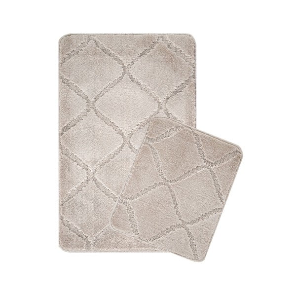 Šviesiai rudos spalvos vonios kilimėliai 2 vnt. 50x80 cm Cizgili – Foutastic