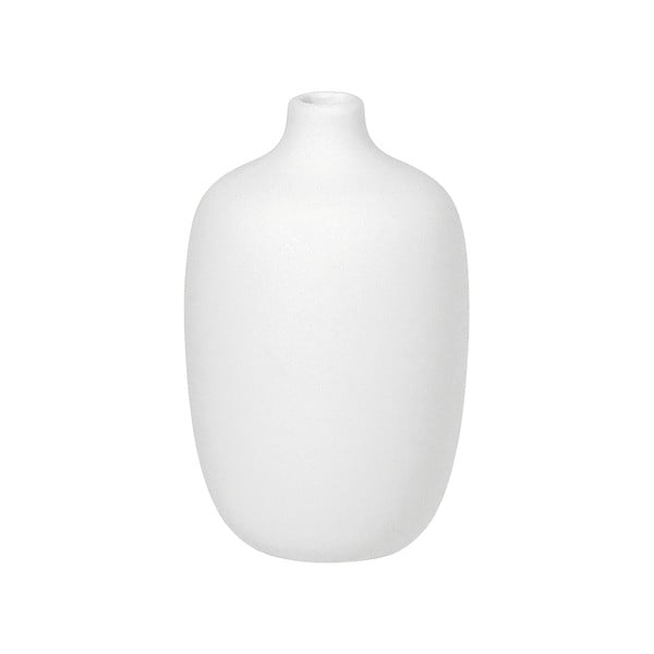 Balta keraminė vaza Blomus, aukštis 13 cm