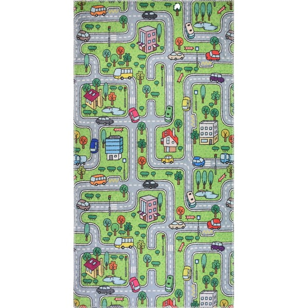 Vaikiškas kilimas žalios spalvos 80x150 cm Green Neighborhood – Vitaus