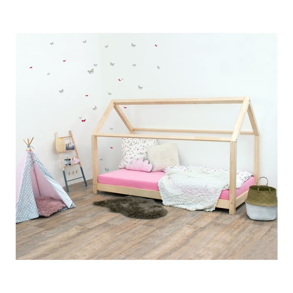 "Benlemi Tery" natūrali vaikiška lova be šonų, pagaminta iš eglės medienos, 80 x 190 cm