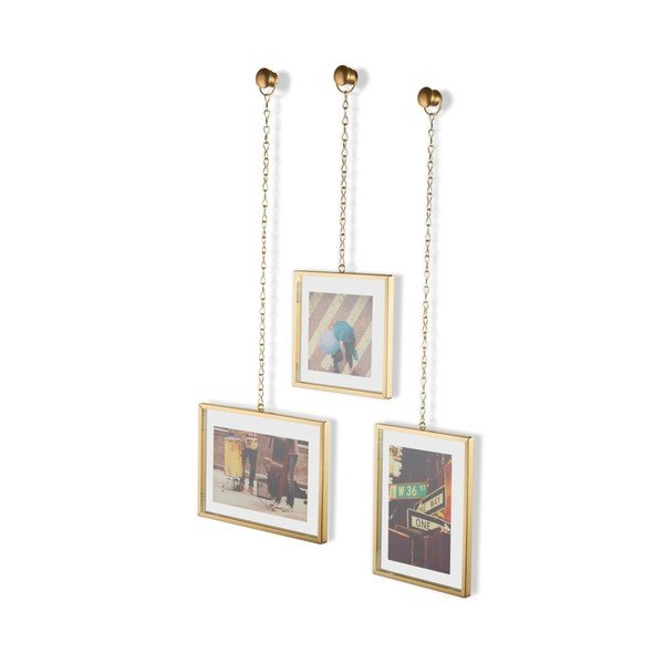 3 aukso spalvos pakabinamų rėmelių nuotraukoms rinkinys Umbra Angle-image-4