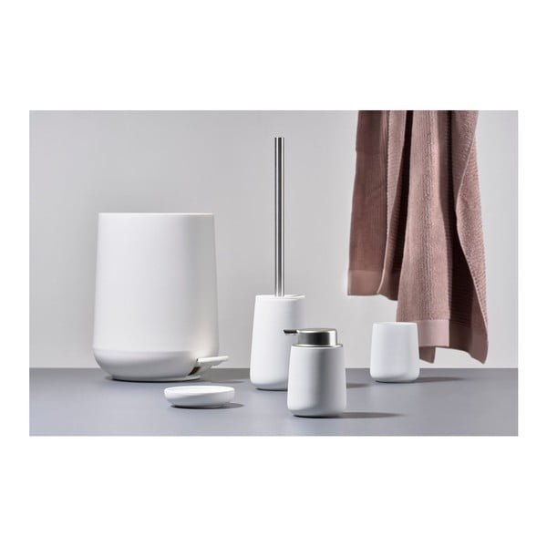 Iš plastiko šiukšliadėžė baltos spalvos su pedalu 5 l Nova – Zone-image-1