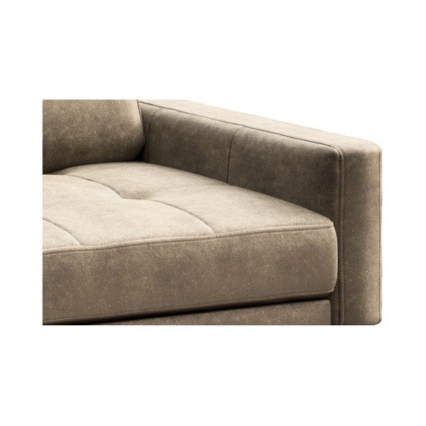 Smėlio spalvos odinė kampinė sofa MESONICA Musso Tufted, kairysis kampas-image-4
